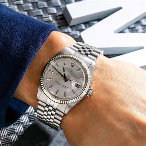 rolex datejust silver dial wrist|36mm rolex datejust dial.